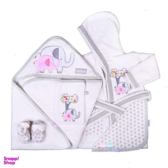 ست حوله حمام نوزاد 5 تکه رزبرن مدل فیل