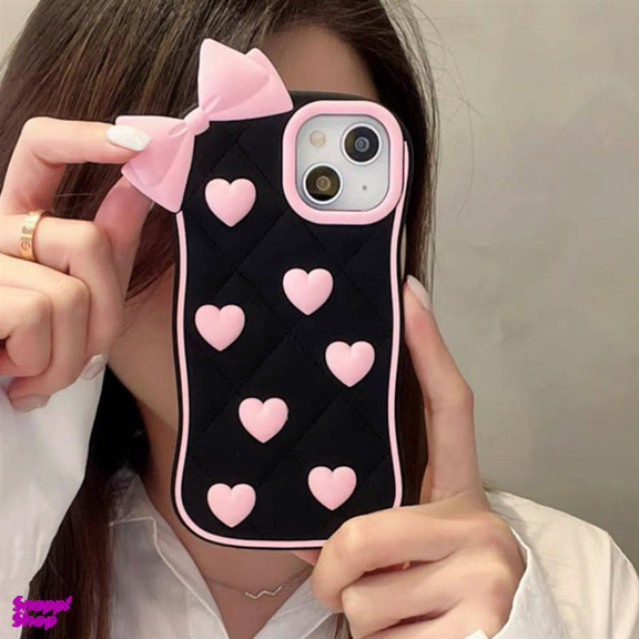 قاب موبایل طرح پاپیون و قلب صورتی مناسب آیفون 13 pro