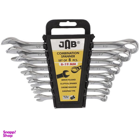 آچار یکسر تخت و یکسر رینگی جاب مدل MM 19-8 مجموعه 8 عددی