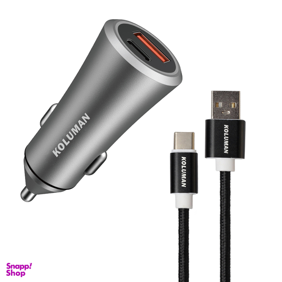 شارژر فندکی کلومن مدل KC-C03 به همراه کابل USB-C