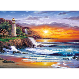 پازل 1000 تکه کلمنتونی مدل Lighthouse at sunset کد 39368