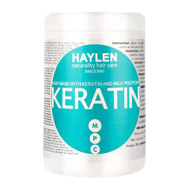 ماسک مو بدون سولفات هایلن مدل KERATIN حجم 1000 میلی لیتر