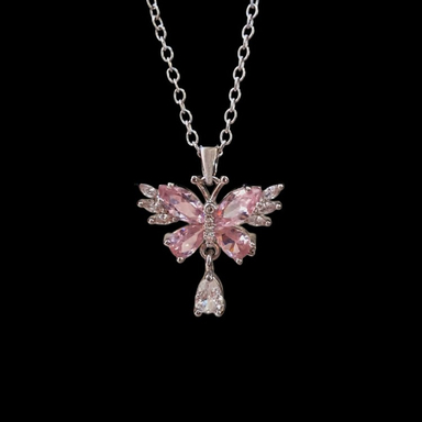 گردنبند زنانه مدل پروانه کریستالی کد Artcity10