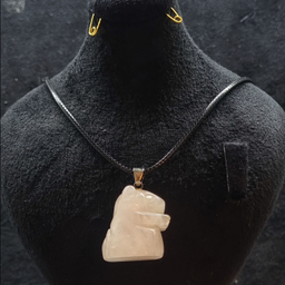 گردنبند سنگ طبیعی Rose Quartz مدل همستر