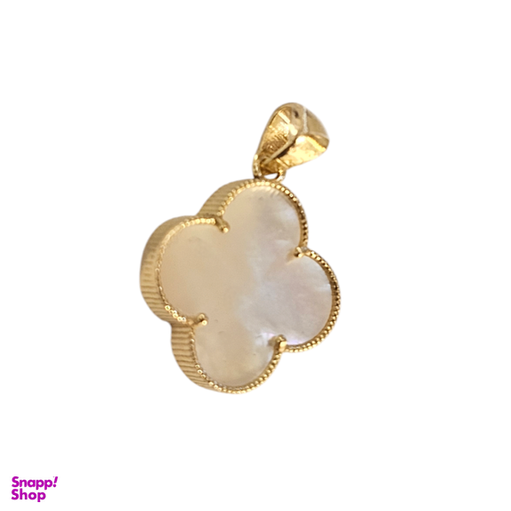 پلاک گردنبند طلا 18 عیار زنانه طرح ونکلیف صدف سفید کد 2210