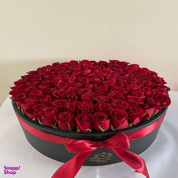 باکس گل طبیعی مدل رز 100 شاخه کد 102