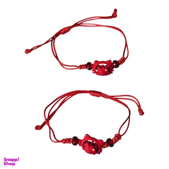 دستبند دوستی طرح کیتی قرمز کد 075 بسته 2 عددی