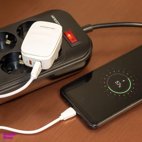 شارژر دیواری 20 وات کینگ استار مدل KW193i PD به همراه کابل لایتنینگ به USB-C