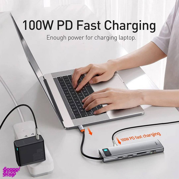 هاب 11 پورت Type-C بیسوس مدل Metal Gleam Series CAHUB-CT0G