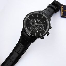 ساعت عقربه ای مردانه رومانسون مدل بندچرمی کرنوگراف کد 25