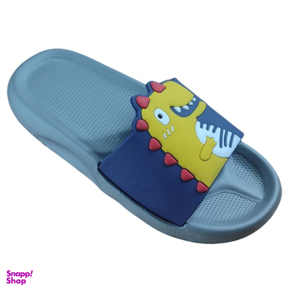 دمپایی بچگانه زیتون مدل داینو تا به تا کد 131414 رنگ طوسی