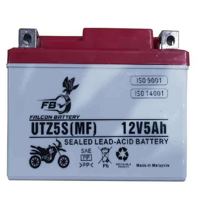 باتری موتورسیکلت فالکون کد 12v5Ah سایز کوتاه