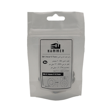 واشر هامر مدل تخت کد M6-14 بسته 100 عددی