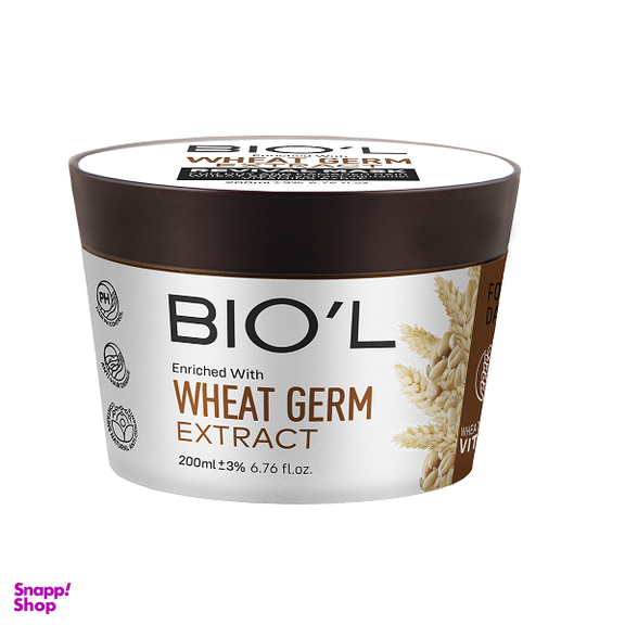 ماسک مو کاسه ای بیول مدل Wheat Germ مناسب موهای خشک و آسیب دیده حجم 200 میلی لیتر