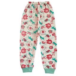 ست تیشرت آستین بلند و شلوار نوزادی مدل حیوانات کد 4145 رنگ سفید