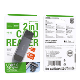 کارت خوان 2in1 هوکو مدل HB45 USB-A2