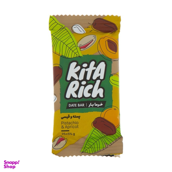 خرما بار پسته و قیسی کیتاریچ وزن 25 گرم