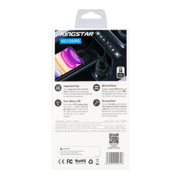 شارژر فندکی 38 وات کینگ استار مدل KC135i PD به همراه کابل USB-C به لایتنینگ