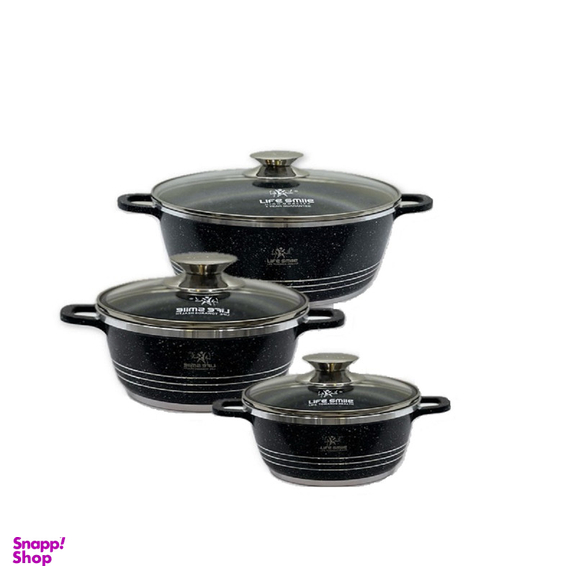 سرویس قابلمه گرانیتی 6 پارچه لایف اسمایل مدل LIFEP1762