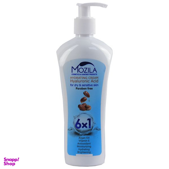 کرم آبرسان موزیلا مدل هیالورونیک اسید و آرگان حجم 300 میلی لیتر