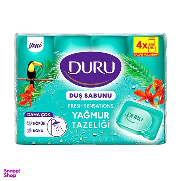 صابون حمام دورو مدل JUNGLE FRESH رایحه حس جنگل وزن 600 گرم بسته 4 عددی