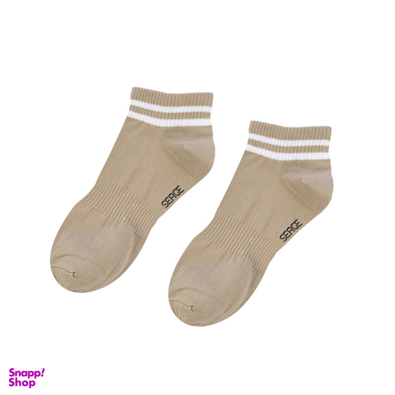 جوراب ساق کوتاه زنانه سرژه مدل 255160 رنگ کرم تیره