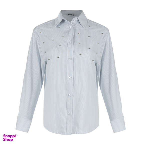 شومیز آستین بلند زنانه سرژه مدل 207322 رنگ آبی