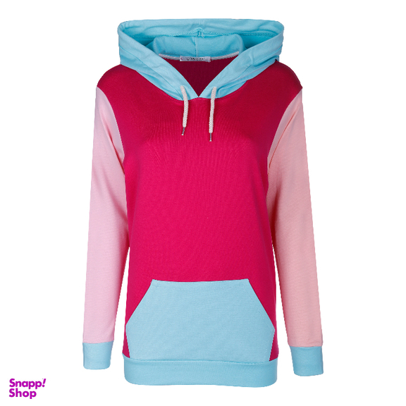 هودی اسپرت لوینت مدل کالرفول کد 6242 رنگ زمینه  سرخابی