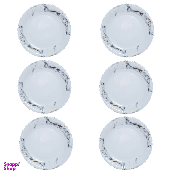 بشقاب غذاخوری مدل ماربل تخت کنگره بسته 6 عددی