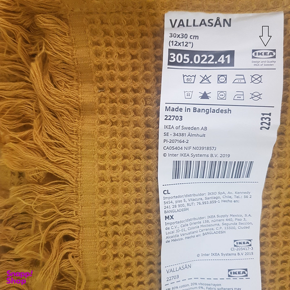 حوله دستی ایکیا مدل VALLASÅN کد 02241 سایز 30×30 سانتی متر