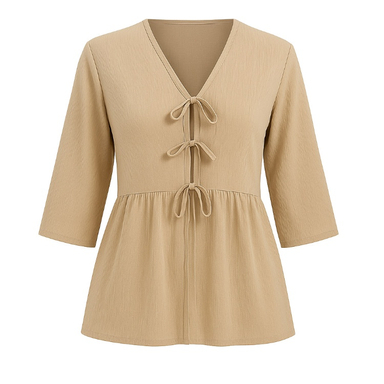 مانتو دخترانه مدل عروسکی رنگ کرم