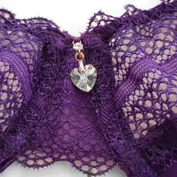 ست شورت و سوتین زنانه میسا مدل فنردار گیپوری کد 4717-6035 رنگ بنفش