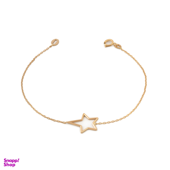 دستبند زنجیری طلا 18 عیار زنانه داریم مدل ستاره کشیده