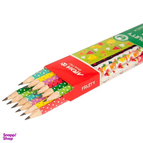 مداد مشکی آریا مدل FRUITY بسته 12 عددی
