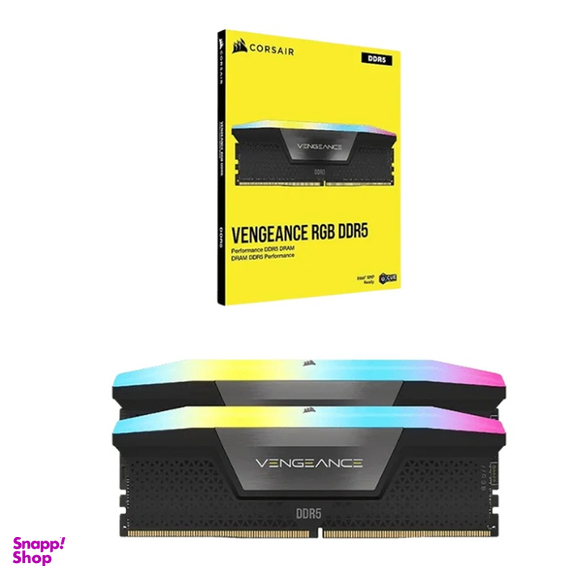 رم دسکتاپ دو کانال 6400Mhz CL32 DDR5 کورسیر مدل Vengance RGB BLACK ظرفیت 32 گیگابایت بسته 2 عددی