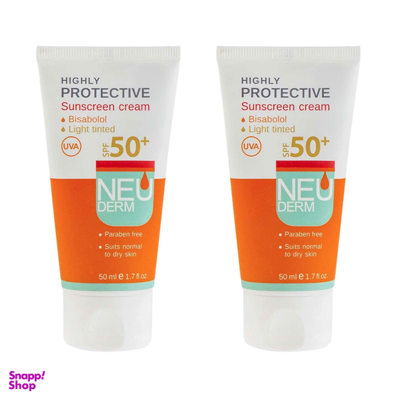 کرم ضد آفتاب نئودرم مدل Light Tinted رنگی حجم 50 میلی‌ لیتر مجموعه 2 عددی