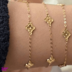 دستبند طلا 18 عیار زنانه طرح ونکلیف کد 00155