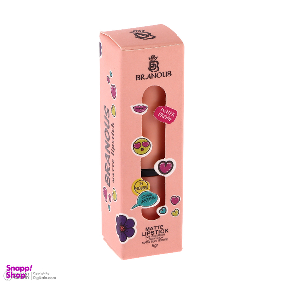 رژ لب جامد مات برانوس مدل Long Lasting شماره 610 رنگ قرمز