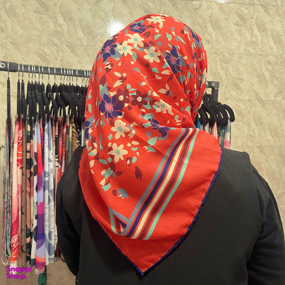 روسری زنانه آنالیا مدل نخی خنک تابستانی طرح گل ریز کد ana-5026