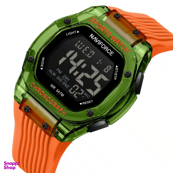 ساعت دیجیتال نیویفورس مدل Naviforce Nf7113 رنگ سبز نارنجی