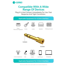 مبدل جک 3.5 میلی متری به جک 6.5 میلی متری کوتتسی مدل 76002