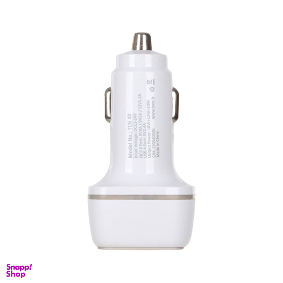 شارژر فندکی فست شارژ تسکو مدل TCG 40 به همراه کابل Type-C