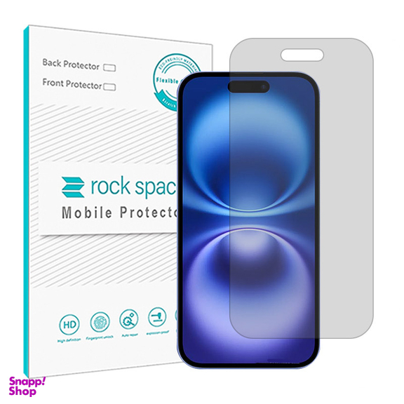 محافظ صفحه نمایش شفاف راک اسپیس مدل Resistant مناسب گوشی موبایل اپل iPhone 16