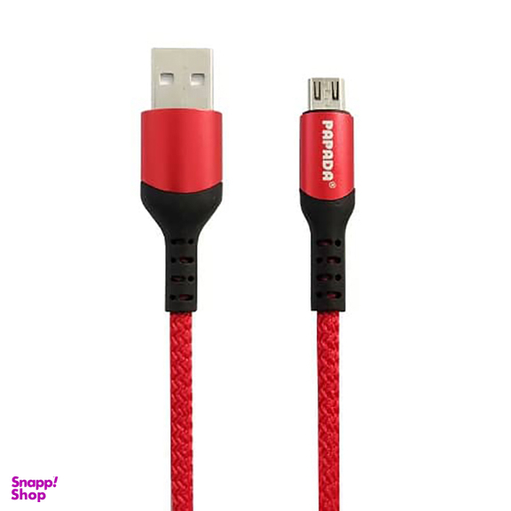 کابل دیتا و فست شارژ USB به MicroUSB پاپادا مدل PL210 LED LIGHT طول 2 متر