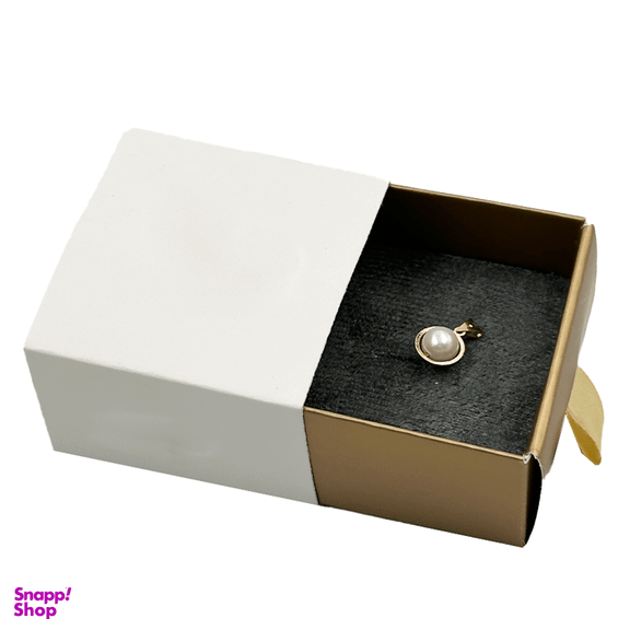 پلاک طلا 18 عیار زنانه طرح مروارید سواروسکی کد 136173