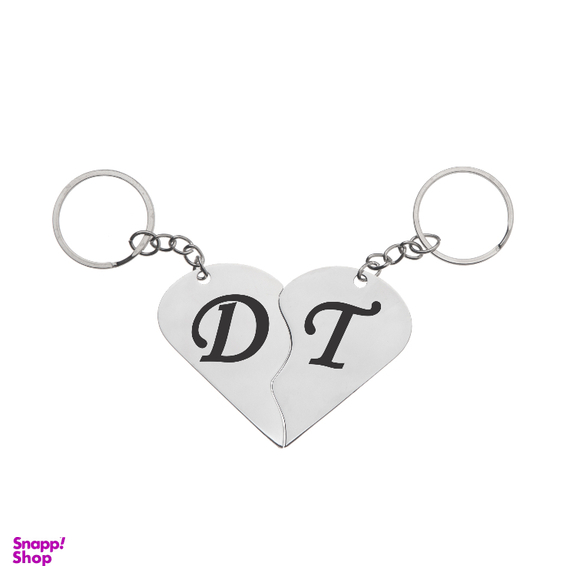 جاکلیدی گیلواره زراوشان مدل قلب دو تکه حرف D T