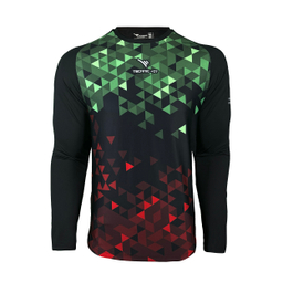 تیشرت ورزشی تکنیک +07 مدل دروازه بانی GO-114-SA رنگ مشکی سبز