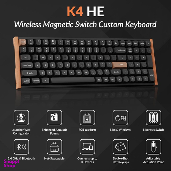 کیبورد بی سیم مخصوص بازی کیکرون مدل K4 HE Magnetic Switch