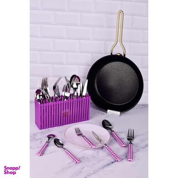 سرویس قاشق و چنگال 31 پارچه سی اند اس مدل شطرنجی