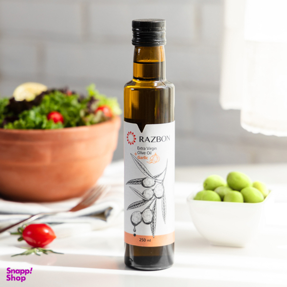روغن زیتون فرابکر حاوی عصاره طبیعی سیر رزبن حجم 250 میلی لیتر